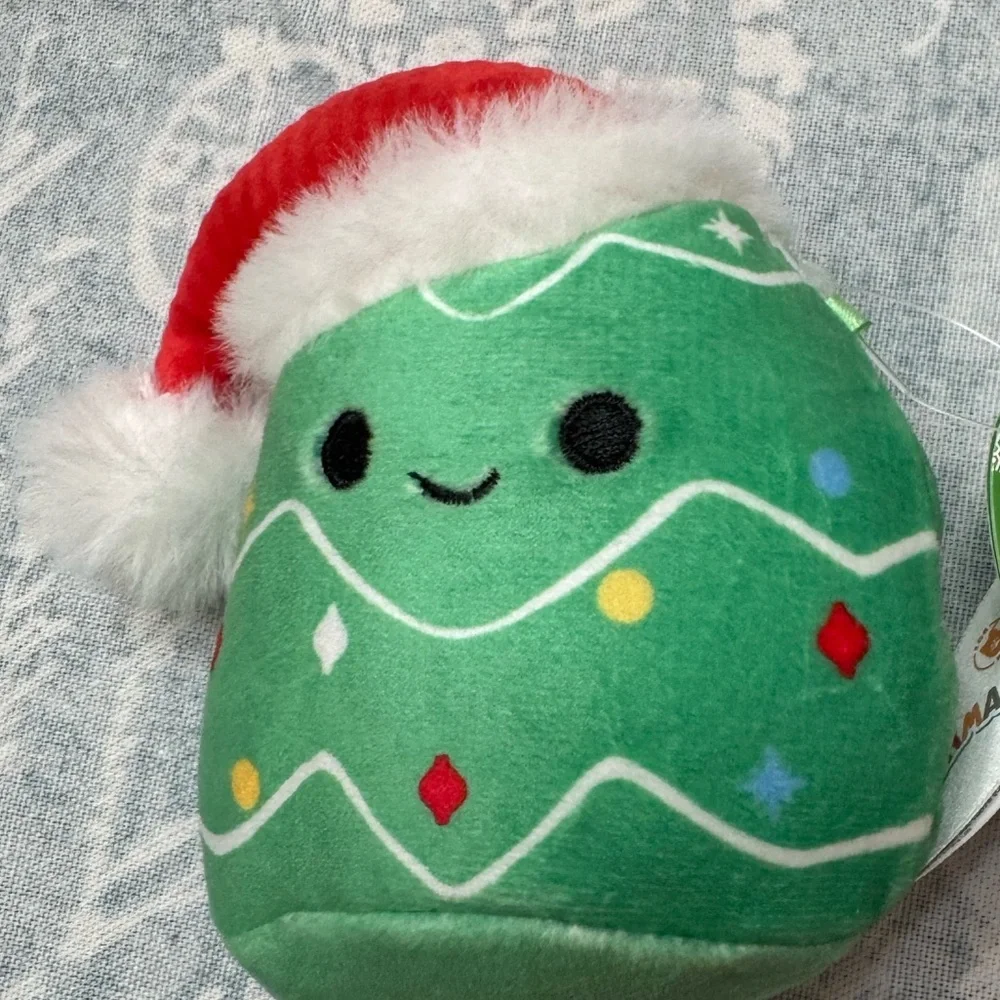 Squishmallows Carol the Christmas Tree with Santa Hat dog toy NWT
